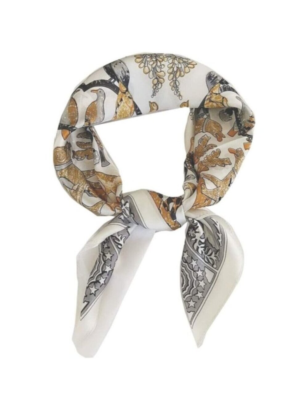 Silk Satin 28 Peacock Head Scarf Medium Square Hair Scarf for Women 28 Inches